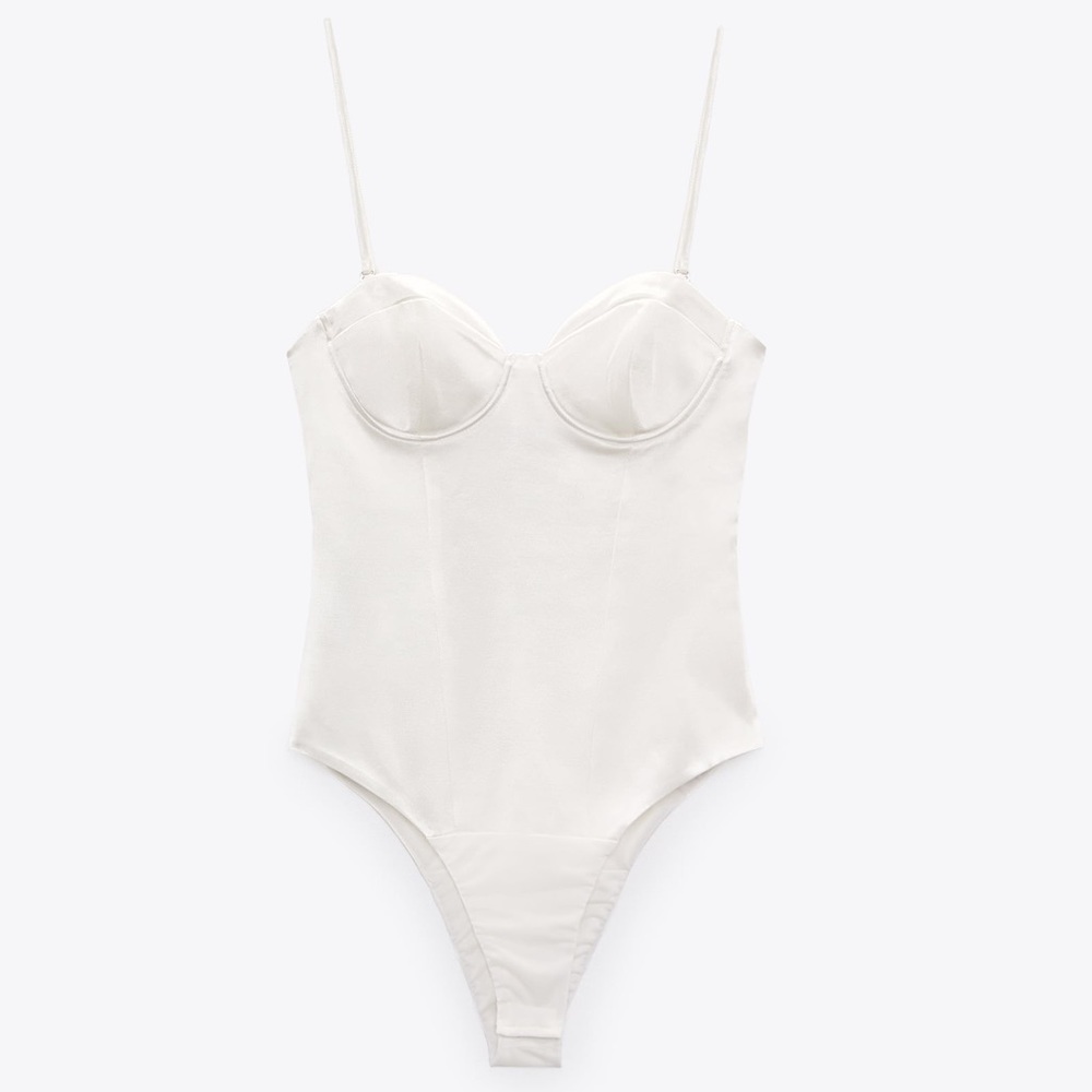NWT Never Worn Zara Satin Bodysuit